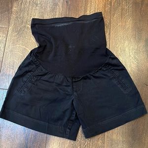 Motherhood Maternity Black Shorts with Belly Band, XS